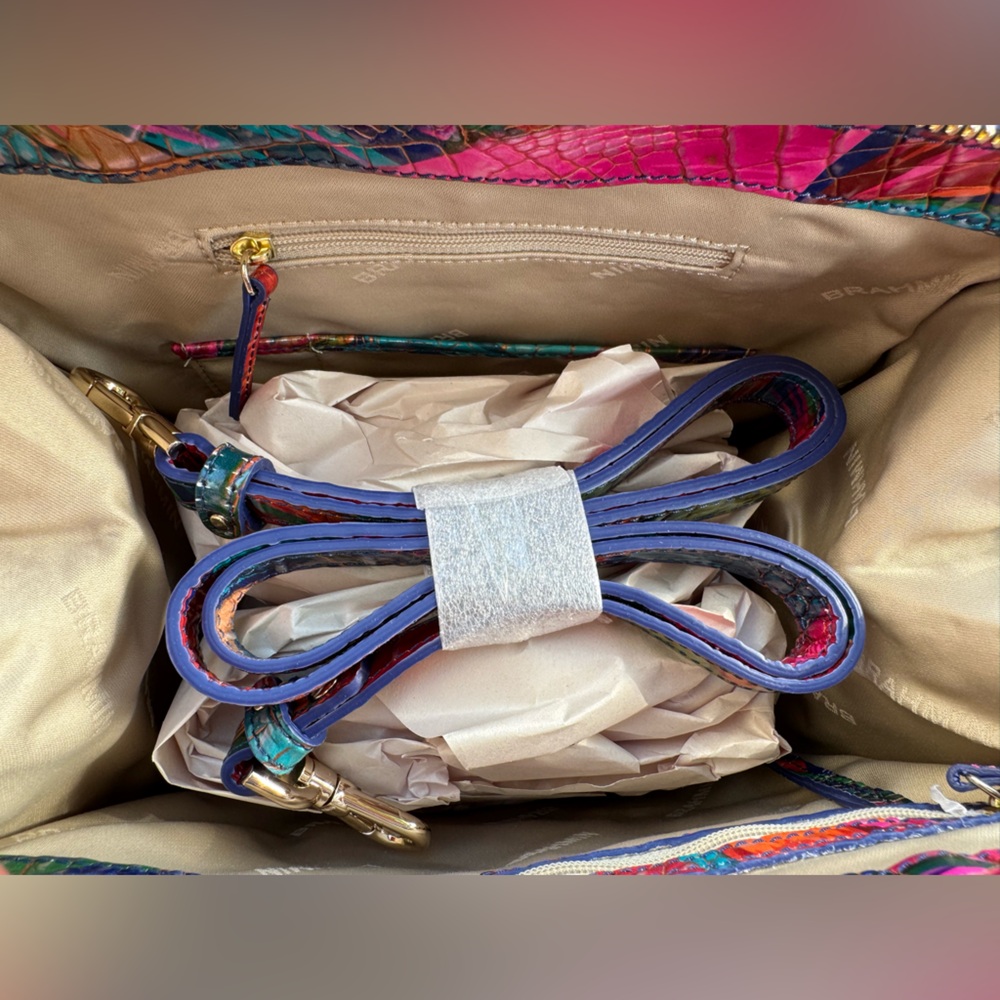 NWT Brahmin Small Caroline Satchel Tote Bag Leather Purse - Picture 7 of 7